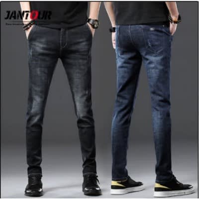 2 In 1 Stretch Jeans For Men - Black And Blue