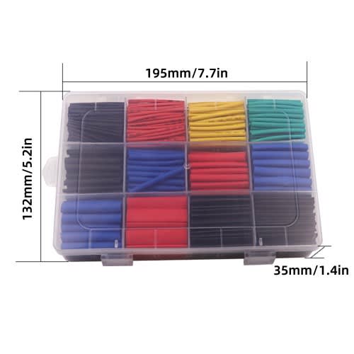 750pcs Colored Polyolefin Heat Shrinkable Tubes Kit