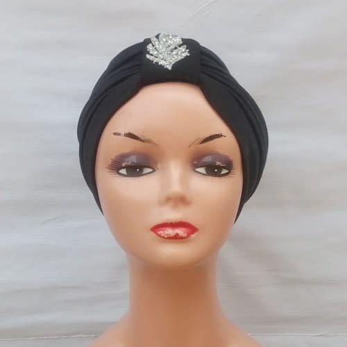 Black Turban Designed Cap