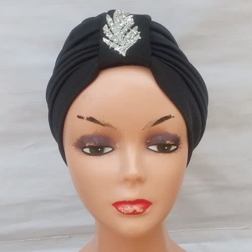 Black Turban Designed Cap