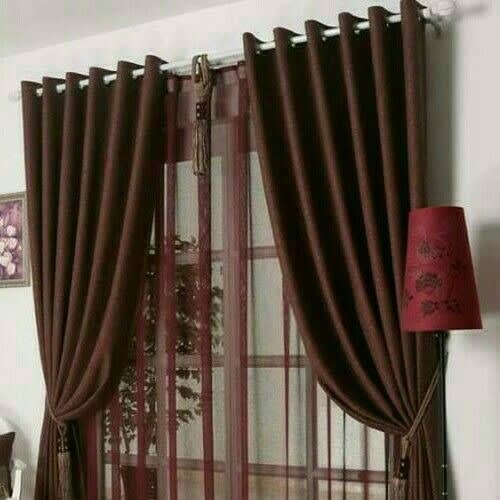 2 in 1 Plain Curtain