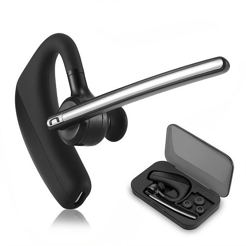 Noise Canceling Wireless Business Bluetooth 4.1 Handsfree Headset With Storage Box, Mic