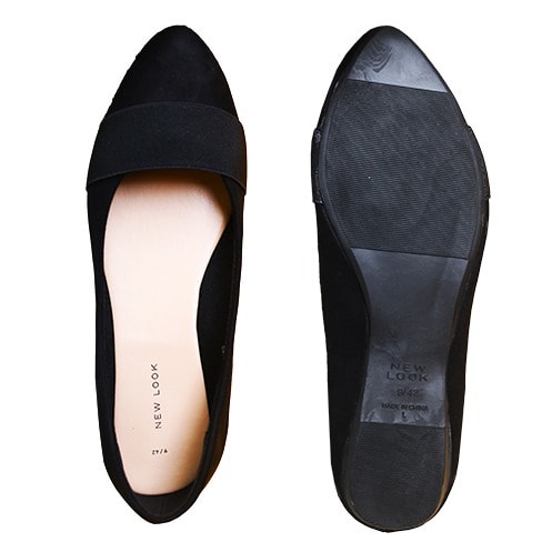 Women Latest Suede Flat Shoes - Black