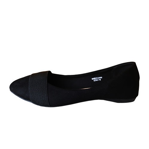 Women Latest Suede Flat Shoes - Black