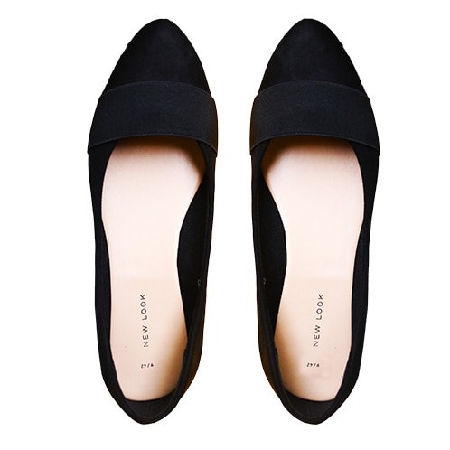 Women Latest Suede Flat Shoes - Black
