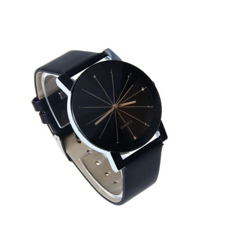 Unisex Quartz Dial Clock Leather Watch