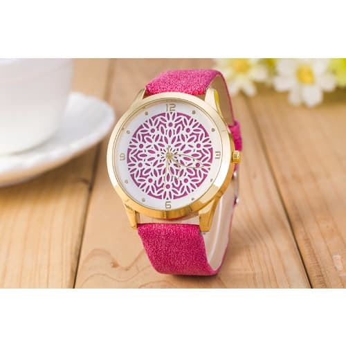Flower Printed Unisex Watch - Pink