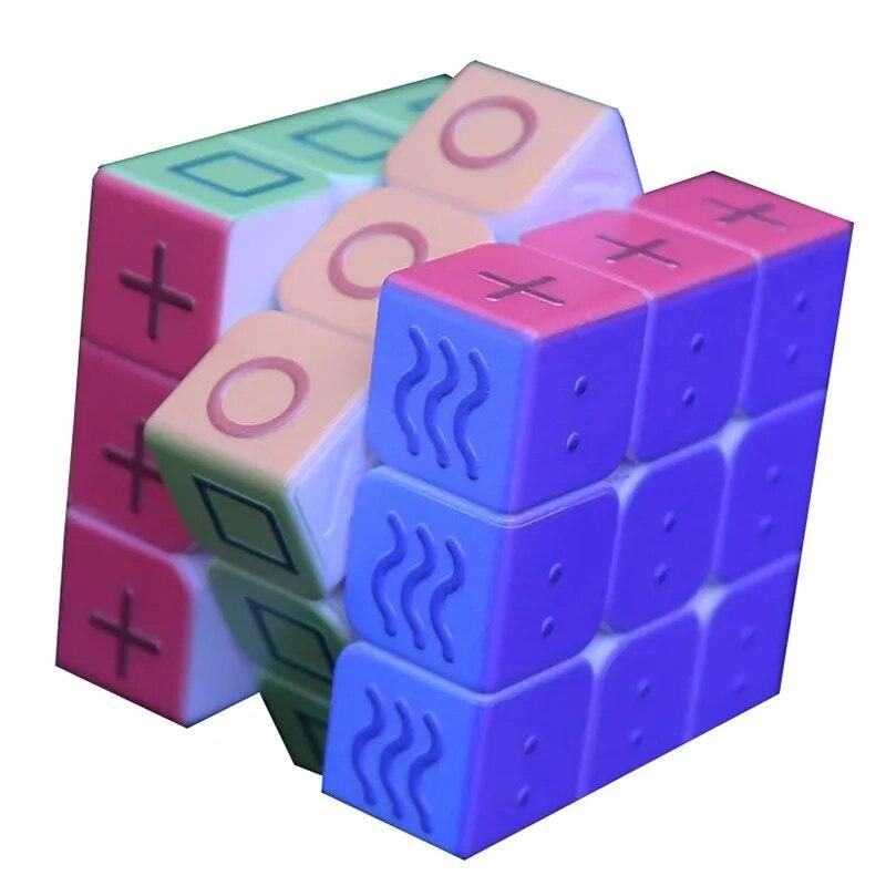 Geometry Color Magic Cube 3x3x3 Blind Braille Fingerprint Speed Puzzle Cube 3D Relief Educational Toys for Children