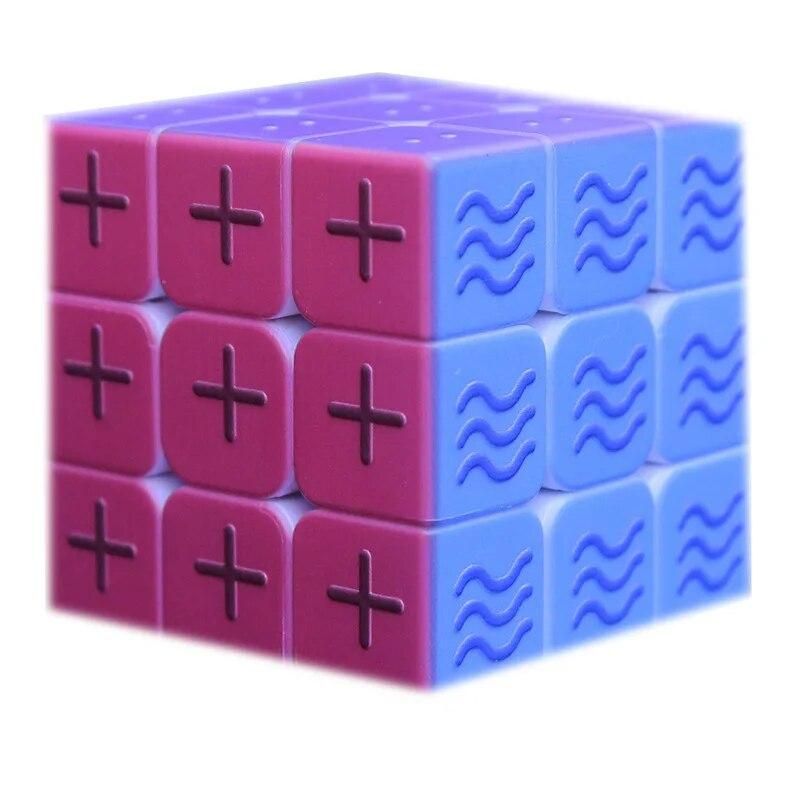 Geometry Color Magic Cube 3x3x3 Blind Braille Fingerprint Speed Puzzle Cube 3D Relief Educational Toys for Children