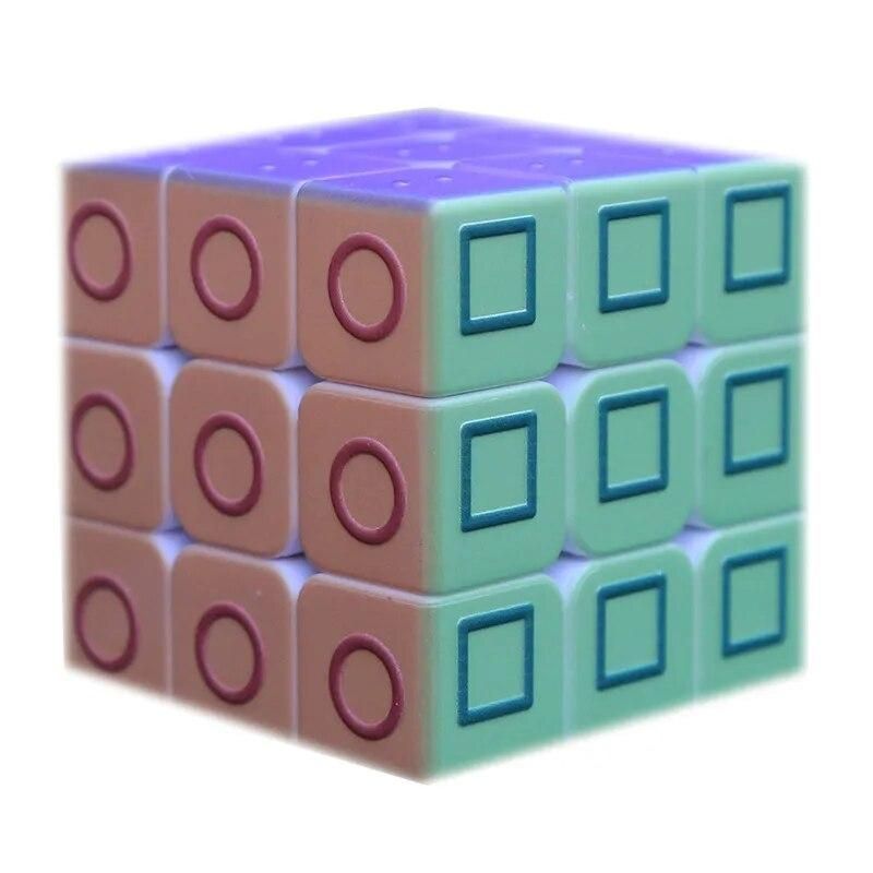 Geometry Color Magic Cube 3x3x3 Blind Braille Fingerprint Speed Puzzle Cube 3D Relief Educational Toys for Children