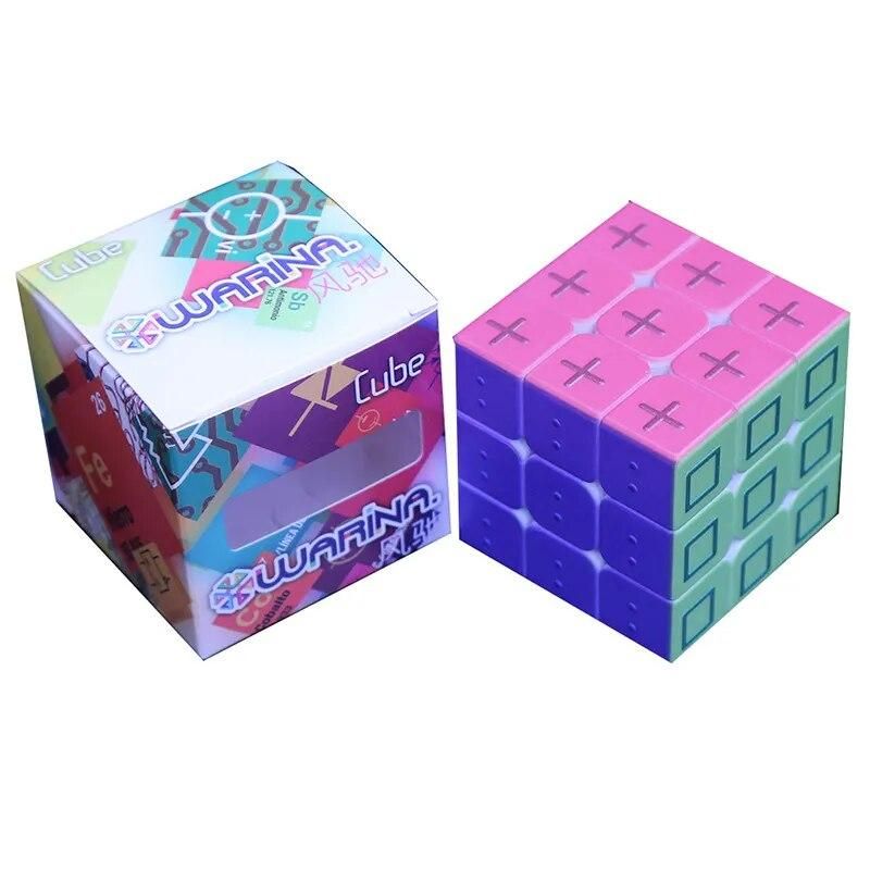 Geometry Color Magic Cube 3x3x3 Blind Braille Fingerprint Speed Puzzle Cube 3D Relief Educational Toys for Children