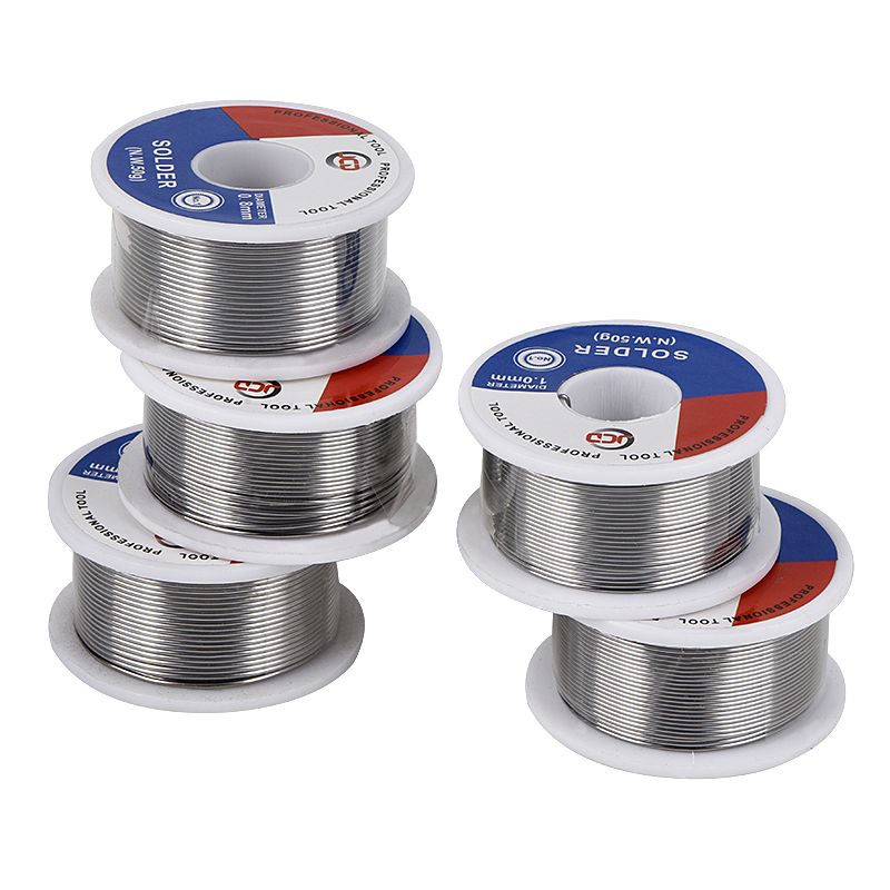 JCD 50g Soldering Wire 0.6/0.8/1.0/1.2/1.5 MM 60/40 FLUX 2.0% 45FT Tin Lead Tin Wire Melt Rosin Core Solder Soldering Wire Roll