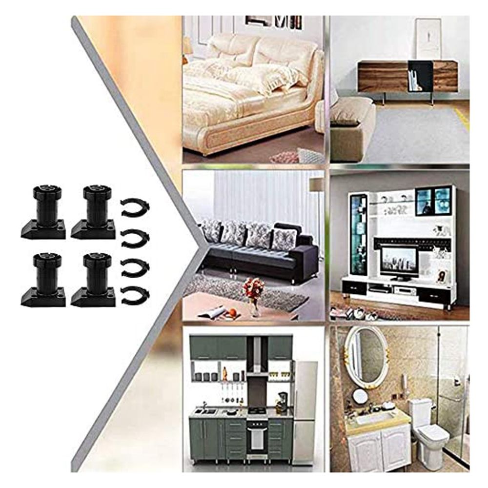 12PCS Furniture Legs Adjustable Height 50mm Plastic Cabinet