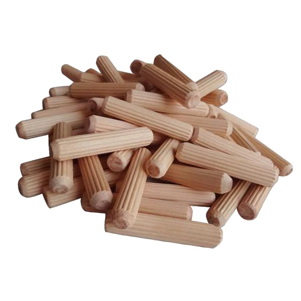 300pcs Wooden Dowel Drawer Round Rippled Dowel Rods