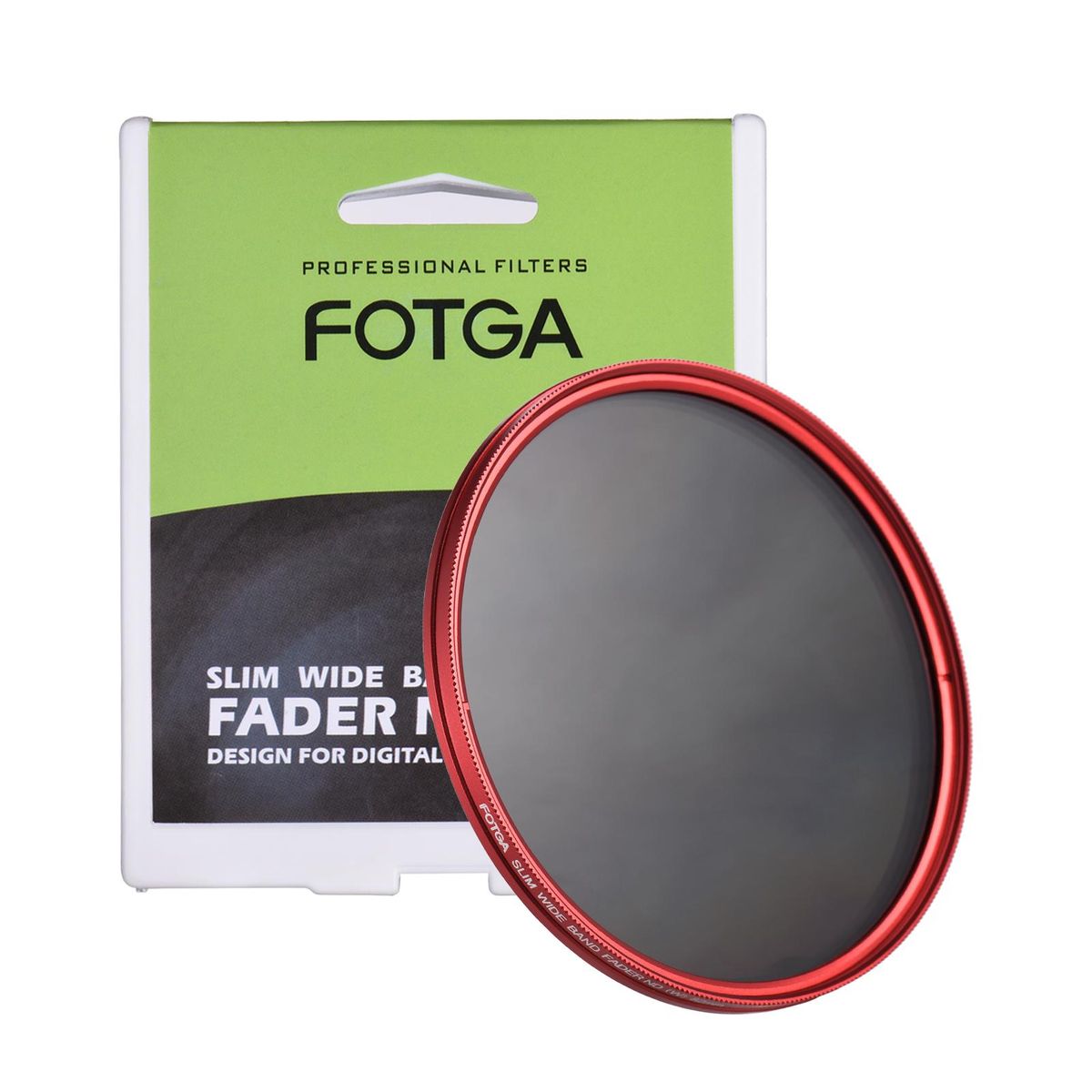 FOTGA 82mm Slim ND Fader Variable Filter Neutral Density ND2 to ND400 Red Replacement for Canon Nikon DSLR Camera