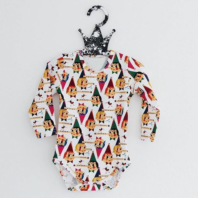 Newborn Baby Uni Artoon Lown Printed Bodysuits Romper Jumpsuit Outfits-Multi- Olor-80 M