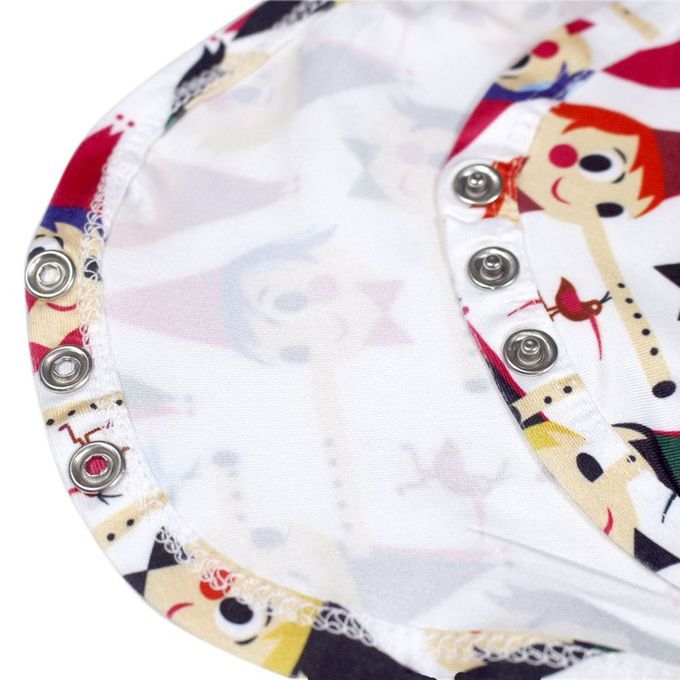 Newborn Baby Uni Artoon Lown Printed Bodysuits Romper Jumpsuit Outfits-Multi- Olor-80 M