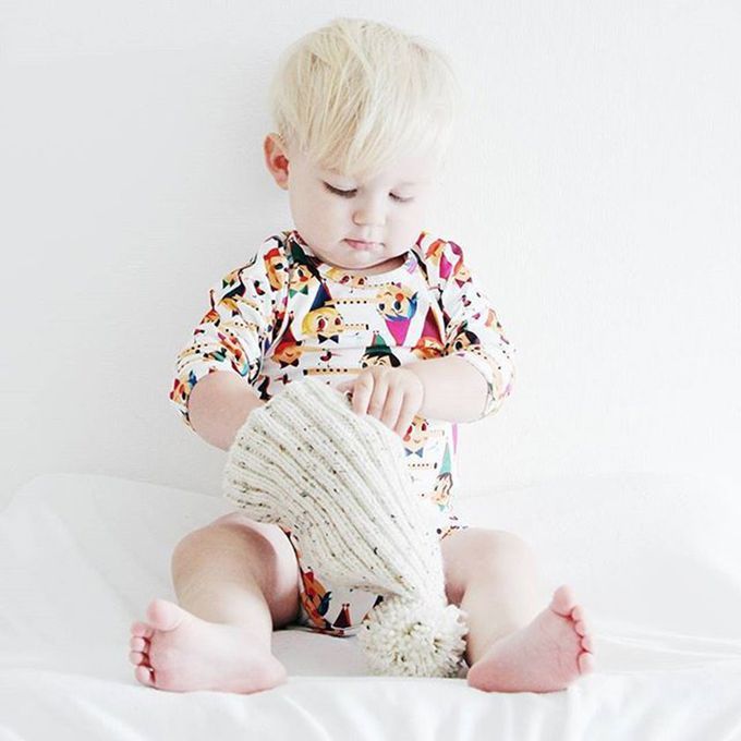 Newborn Baby Uni Artoon Lown Printed Bodysuits Romper Jumpsuit Outfits-Multi- Olor-80 M