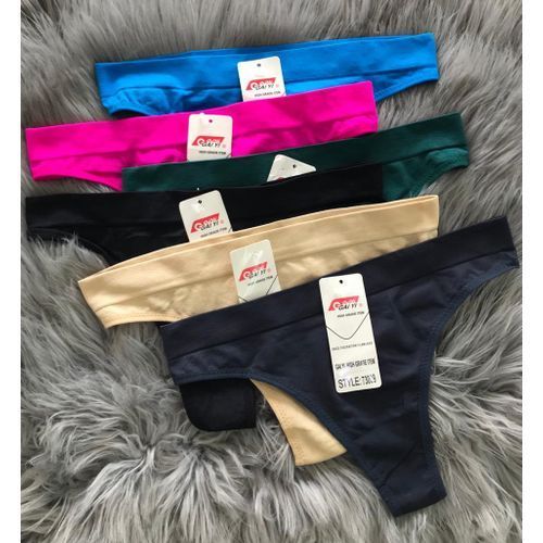 Ladies Cotton Thong 6 In 1 For M &L Hips
