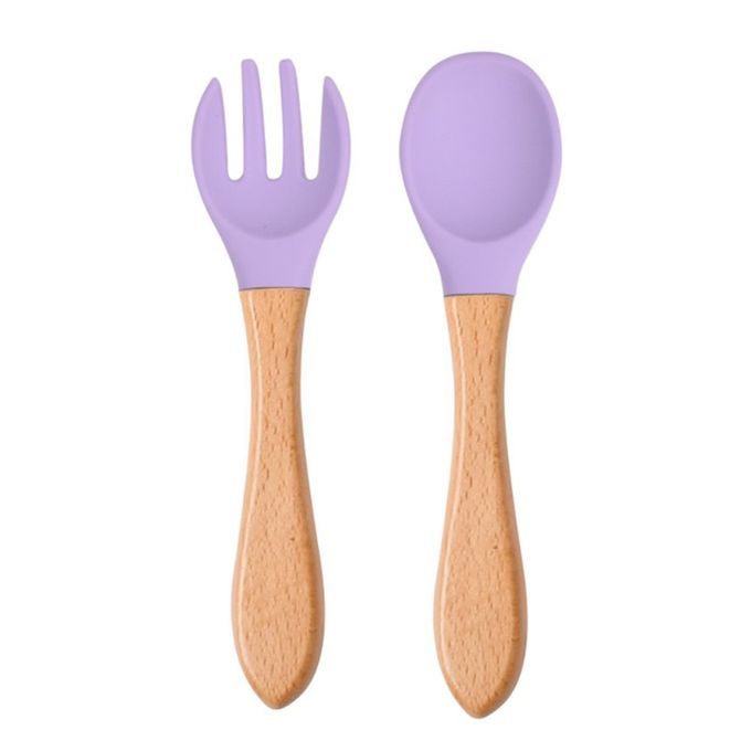2 P S Sili One Spoon Fork Feeding Set Kid Plates Toddler Feeding A Essories-28- Olor Optional