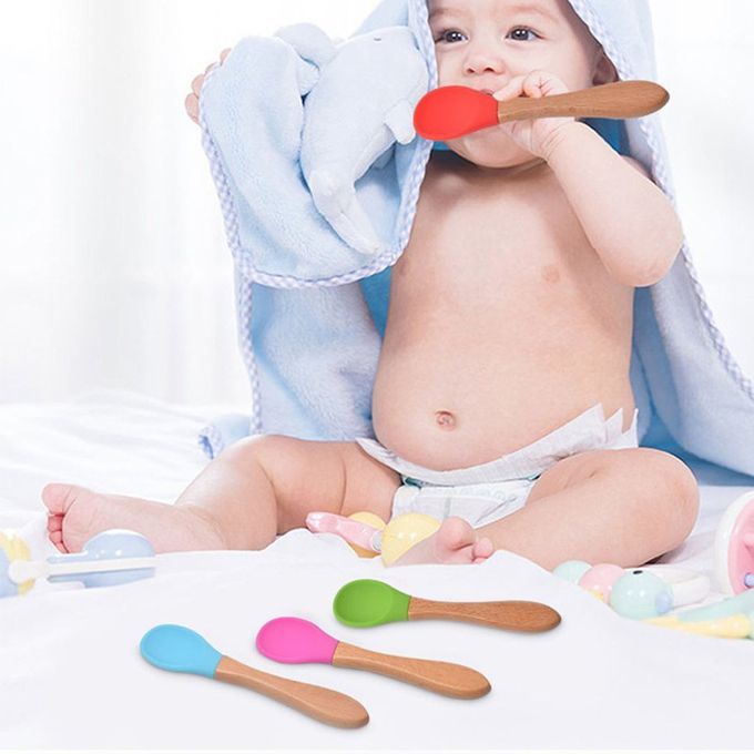 2 P S Sili One Spoon Fork Feeding Set Kid Plates Toddler Feeding A Essories-28- Olor Optional