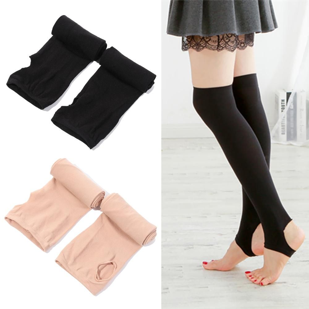 1Pair Long Overknee Socks Women Girls Leg Warmers Black White Grey Thigh High Elastic Polyester Cotton Breathable Stockings