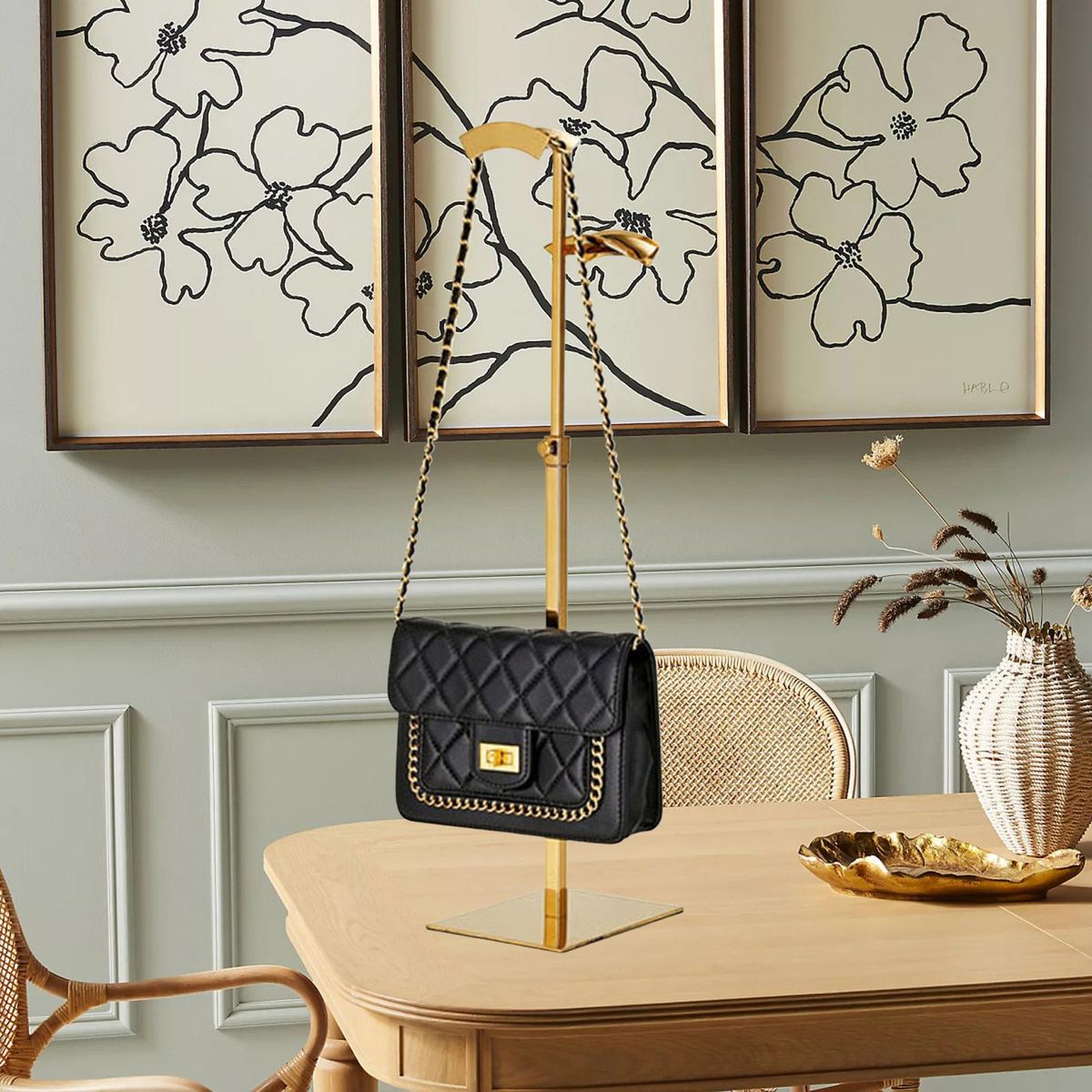 Handbag Display Stand Handbag Rack For Countertop Gold