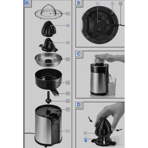 Powerful Stainless Steel Electric Citrus Juicer With 130W