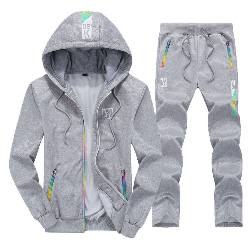 Two-piece Outdoor Zipper Hoodie Pants Men Set Sweatsuit