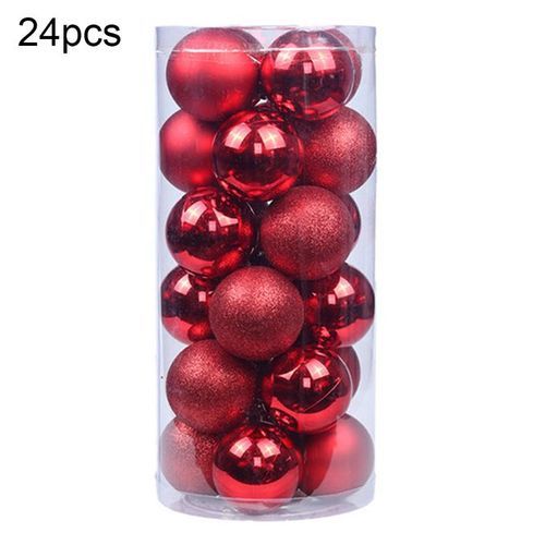 24Pcs Christmas Ball Hanging Bauble New Year Wedding-Red