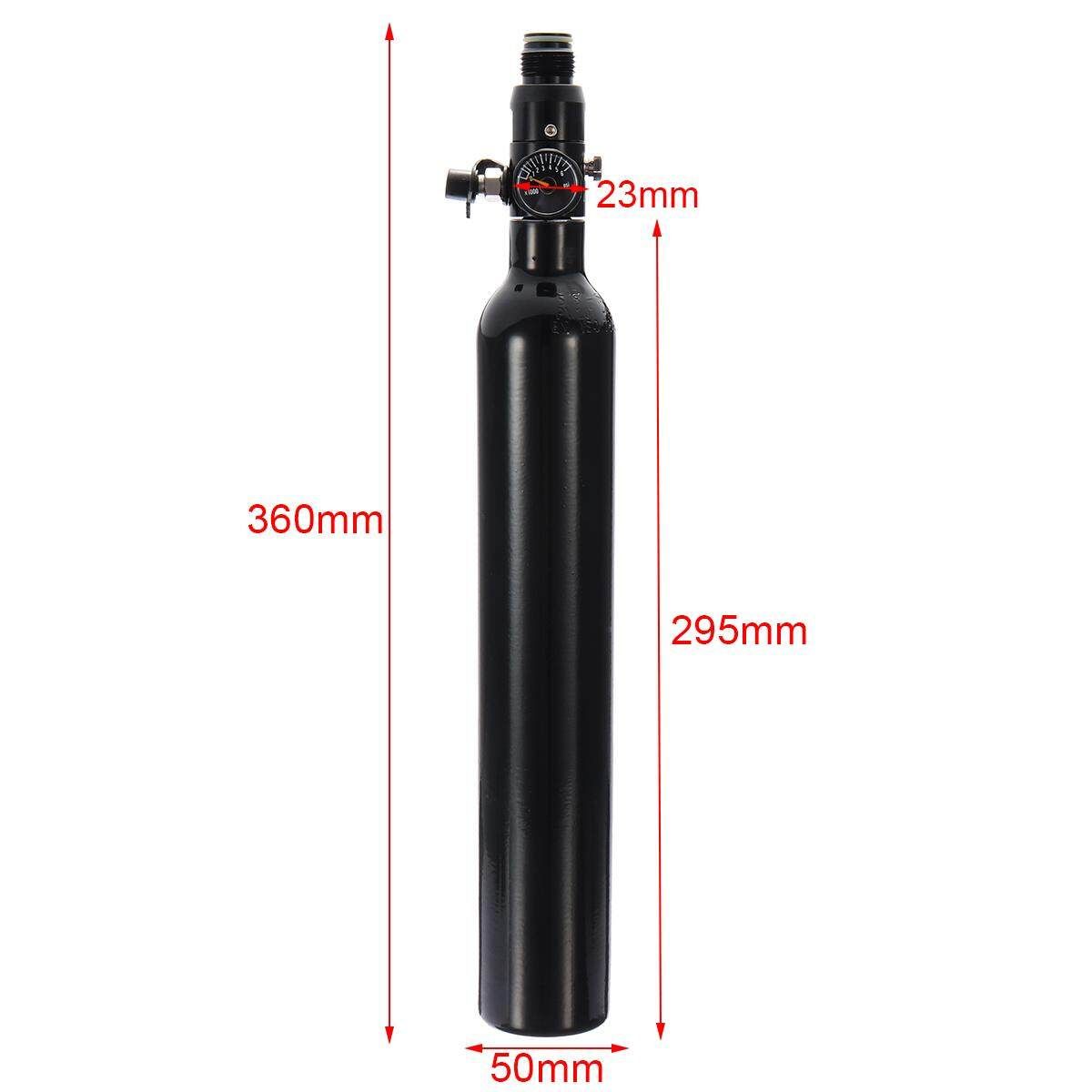 Paintball Cylinder Tank 4500psi 0.38L Compressed Air Bottle With Regulator Black