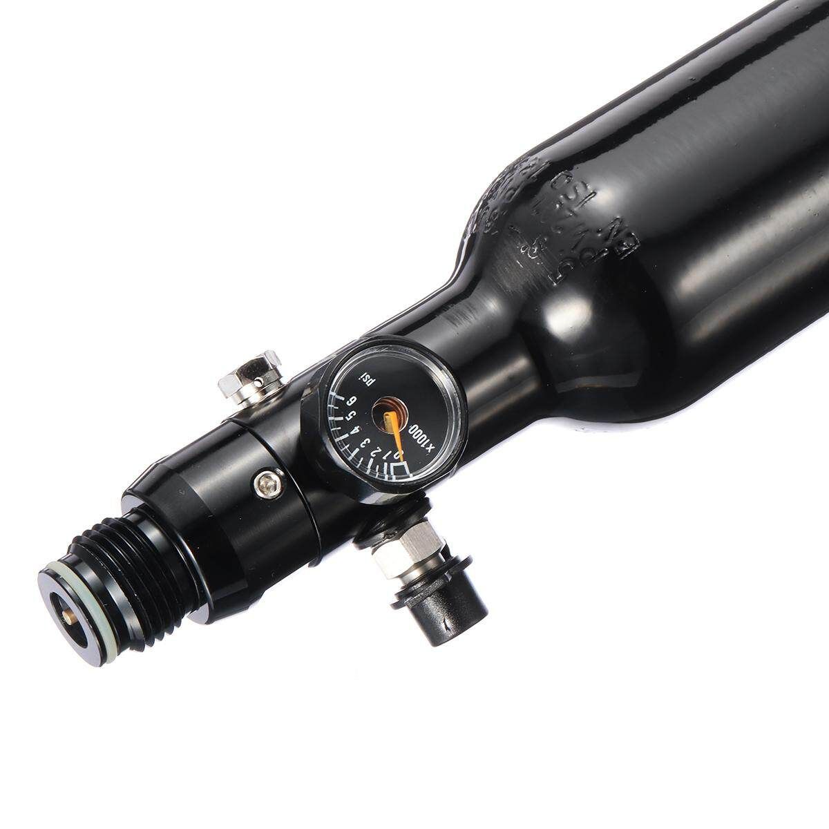 Paintball Cylinder Tank 4500psi 0.38L Compressed Air Bottle With Regulator Black