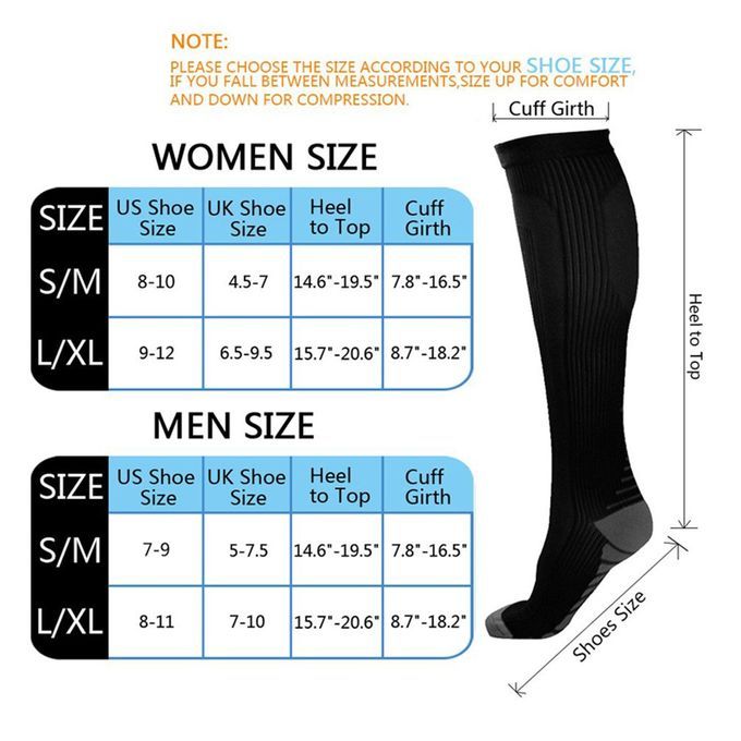 Ompression So Ks Sports Running Women Marathons Over Knee Sto Kings-bla K-L/XL