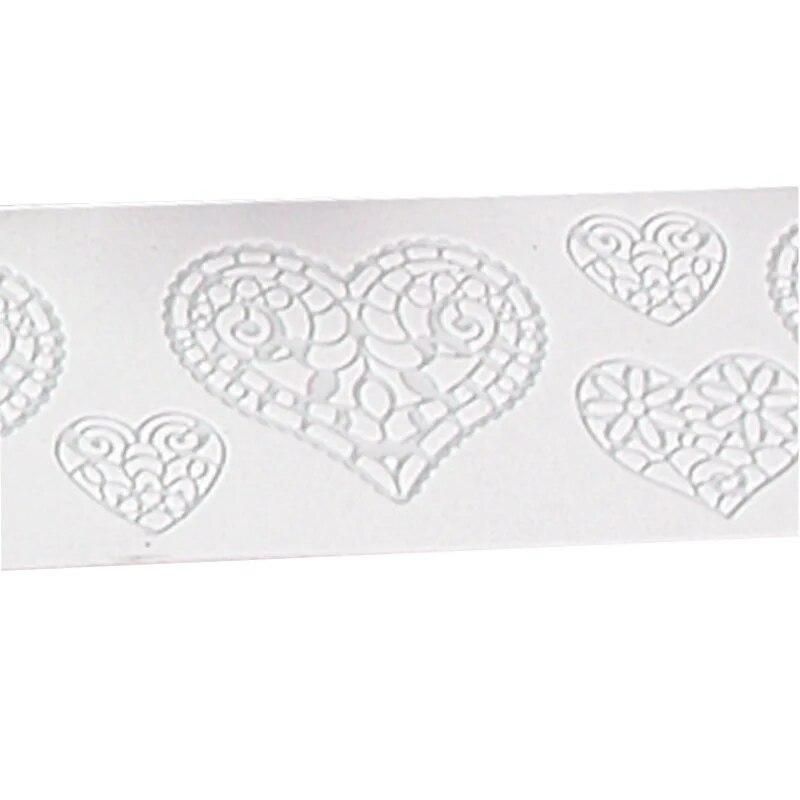 Heart Silicone Fondant Mold Sugarpaste Lace Mat Cake Decorating Tools DIY Tool Baking Accessories De Silicona