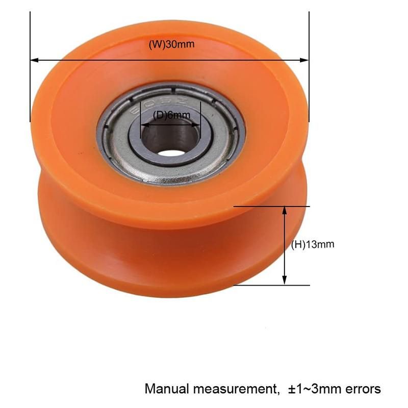 4Pcs 6X30X13mm Plastic Coated Sealed Bearings Steel 606ZZ Deep U Groove Guide Pulley Rail Ball Rolling Bearing Wheel