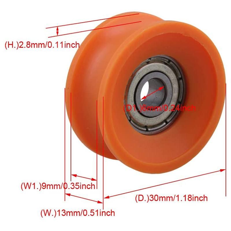 4Pcs 6X30X13mm Plastic Coated Sealed Bearings Steel 606ZZ Deep U Groove Guide Pulley Rail Ball Rolling Bearing Wheel