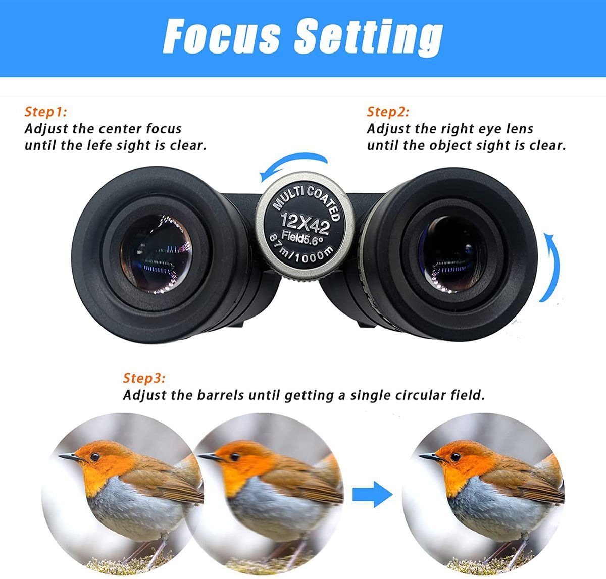 12X42 HD OPTICS FOR ADULTS - WATERPROOF