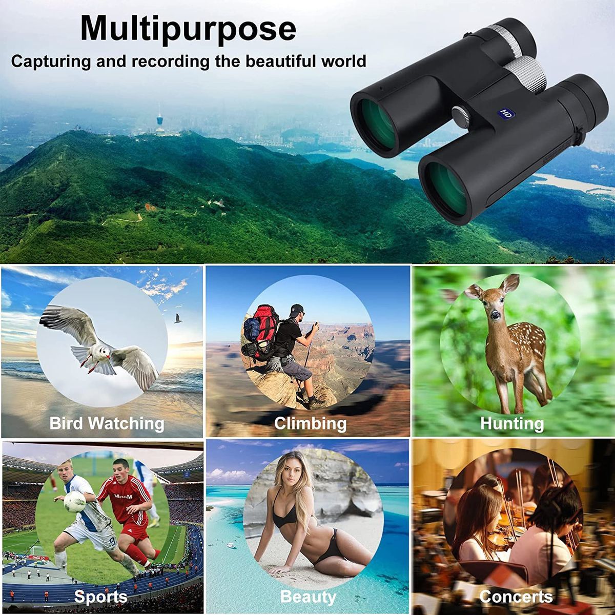 12X42 HD OPTICS FOR ADULTS - WATERPROOF