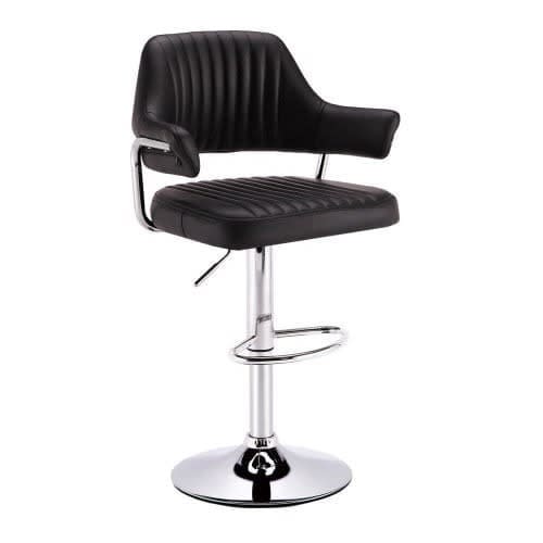 Swivel Adjustable Height Bar Stool - Black