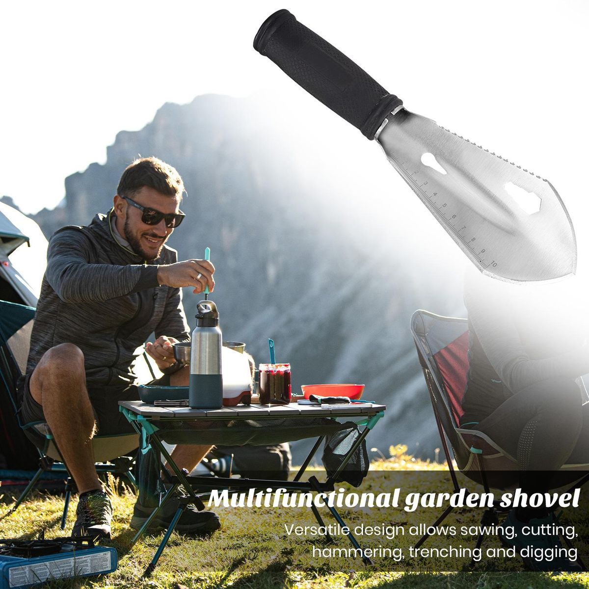 Versatile Folding Shovel Versagrip Mini Garden Shovel Portable Silver