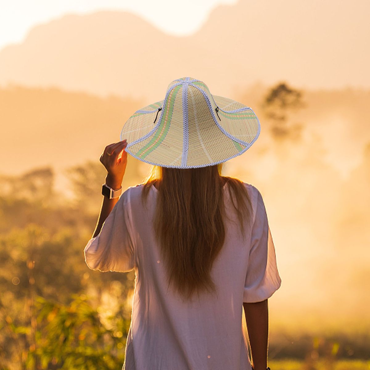Chinese Style Bamboo Rattan Hats Retro Handmade Weave Straw Hat Tourism Rain Cap Dance Props Cone Fishing Sunshade Applied