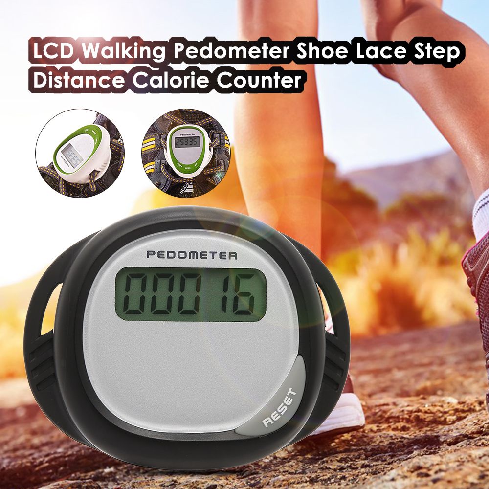 LCD Walking Pedometer Shoe Lace Step Distance Calorie