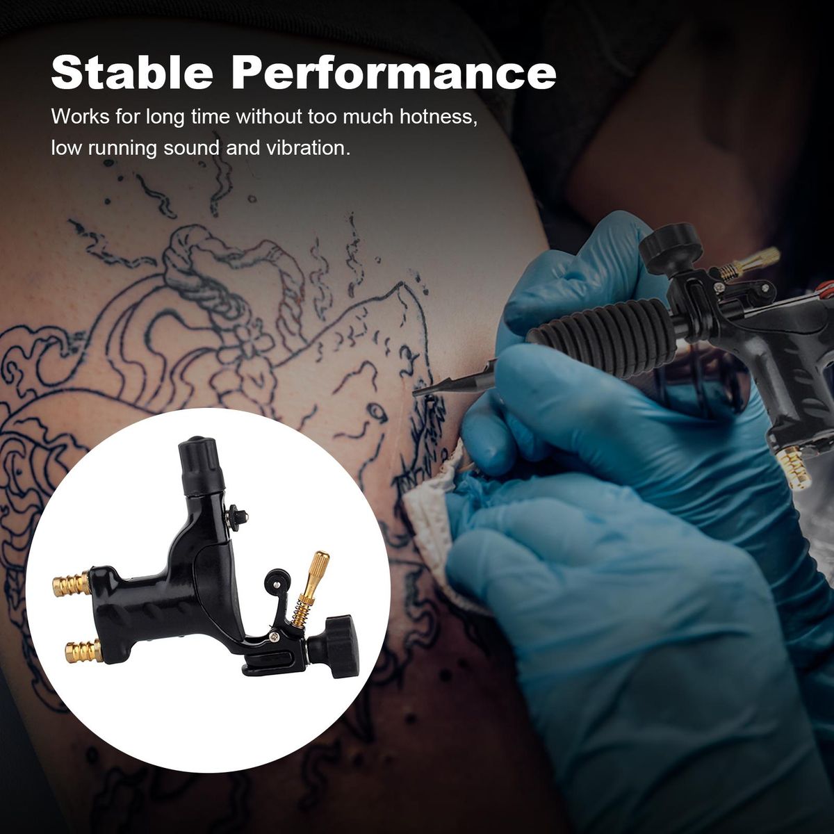 Handheld Tattoos Machine Aluminum Alloy Dragonfly Rotary Motor Portable Liner Shader Tattoos Machine with RCA Port for Body Art