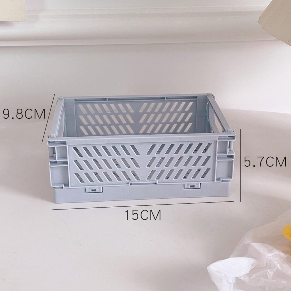 Stationery Desktop Basket Pen Small Stuff Storage Case Light Blue