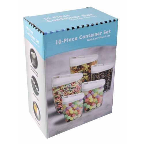 10 Pcs Container Set With Easy Pour Lids