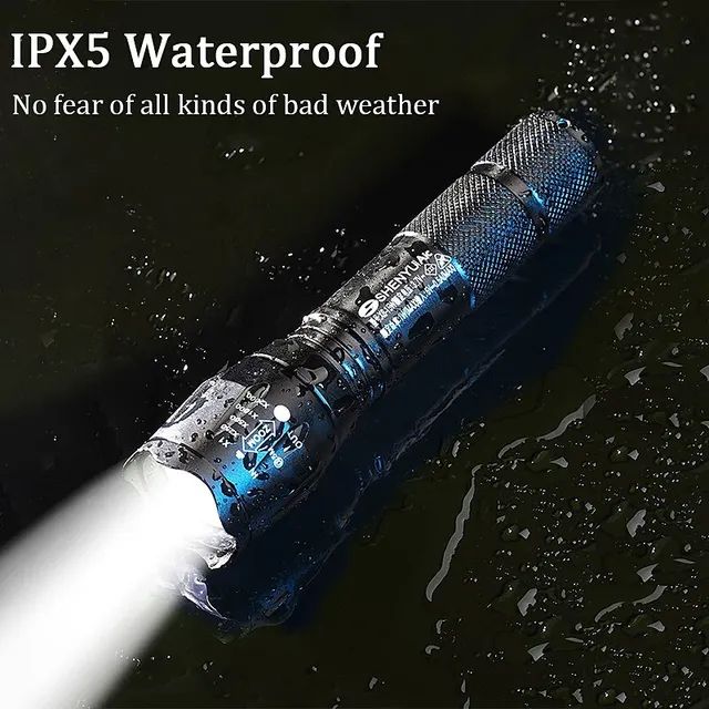 Ultra-Bright Tactical Flashlights Torch XML-T6 LED IP65 Water-Resistant