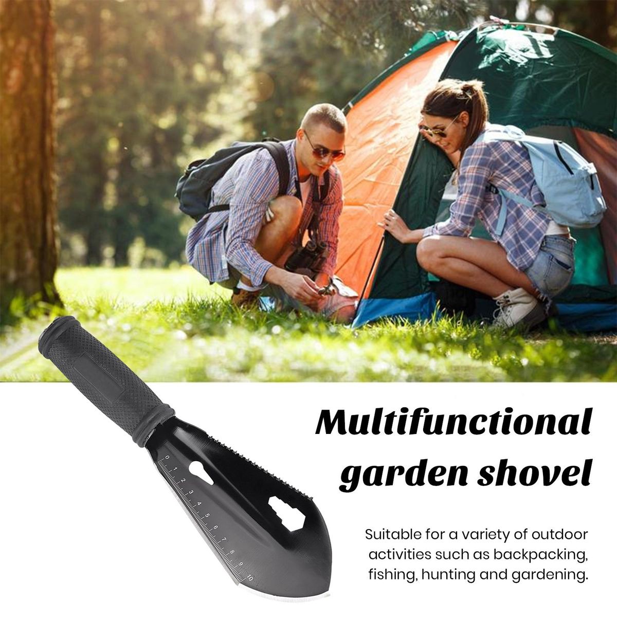 Versatile Folding Shovel Versagrip Mini Garden Shovel Portable Black