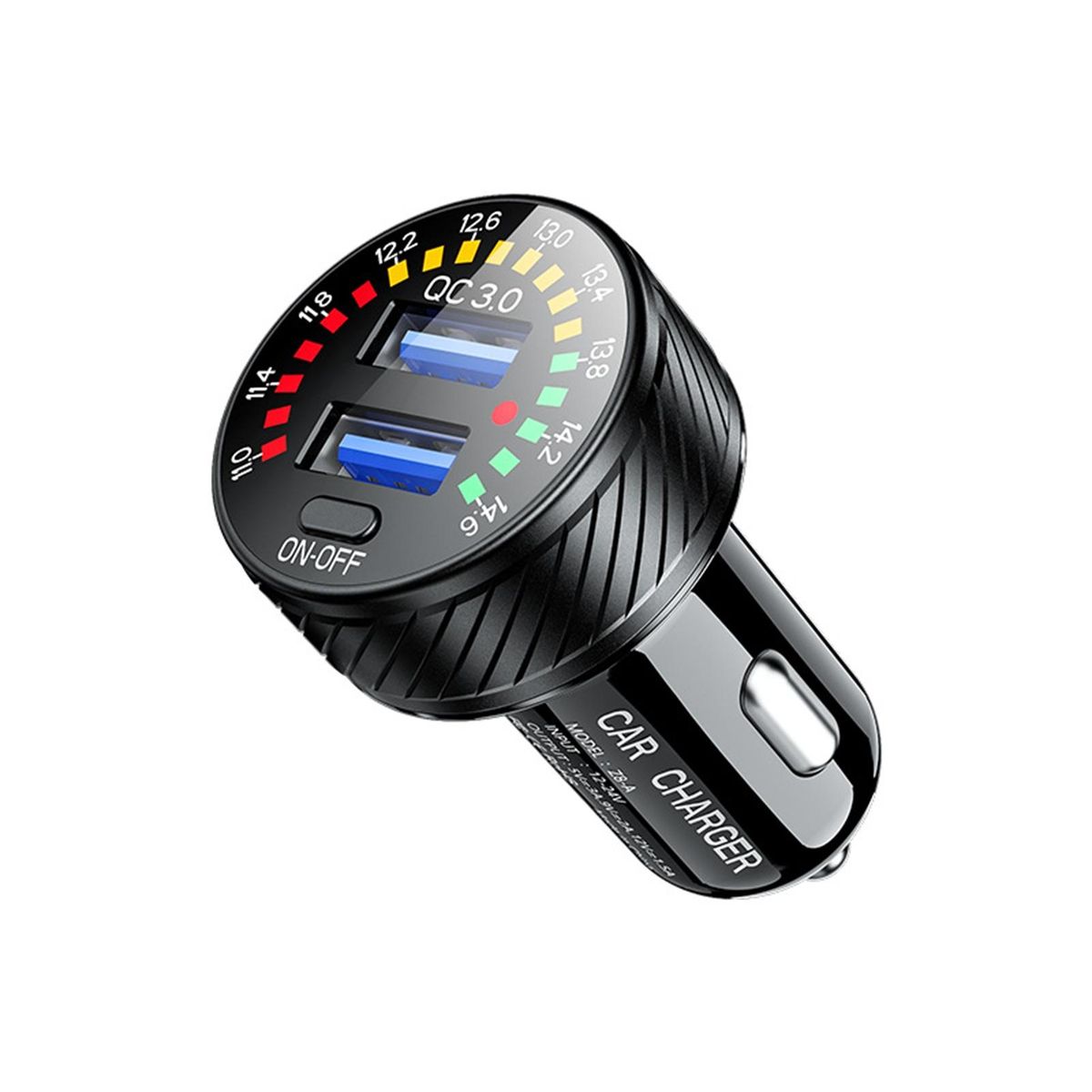 Car Charger with Qc3.0 Protocol Turbocharge Touch High-speed Car Black
