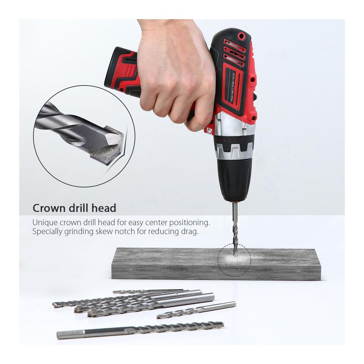 Meterk MK23 7PCS Cement Masonry Drill Bit Set with Sandblasting Surface Treatment