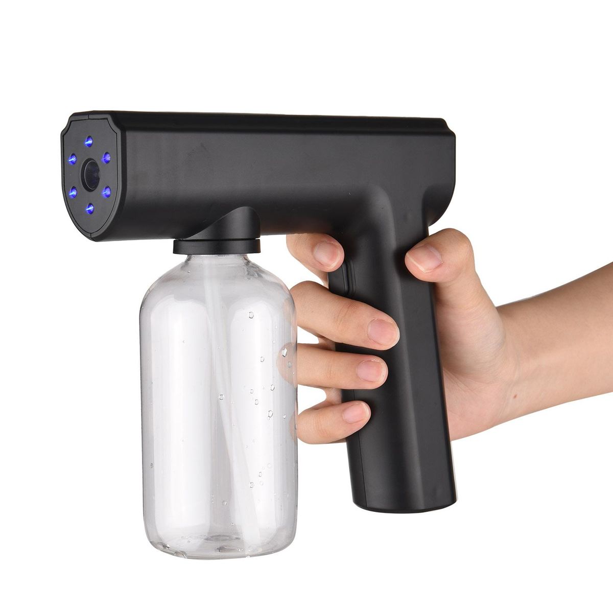 Handheld Spray Gun with Blue Light Steam Gun Portable Cordless USB Rechargeable Auto Atomizer Fogger Machine Electric Sprayer for Outdoor Indoor Use